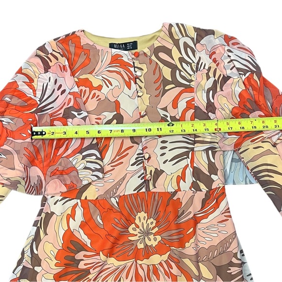Refka Long Sleeve Print Dress (NWT) Size: 8 / Color: Orange / Item# 1-23724 - Picture 7 of 9